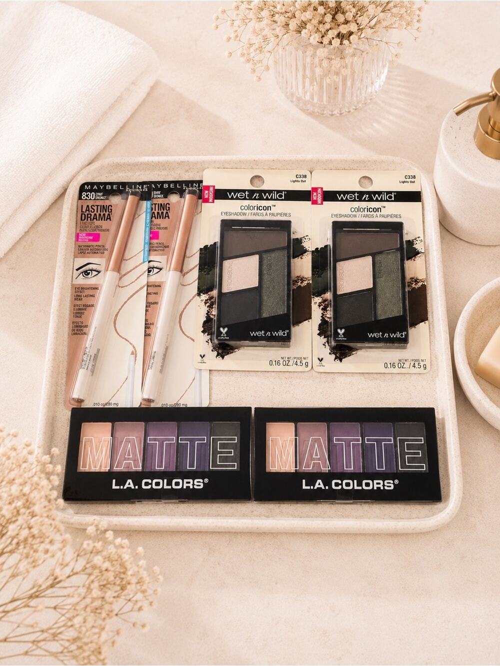 6 bundle lot Wet n wild Matte Eyeshadow Palette Purple & Neutral Shades cute set